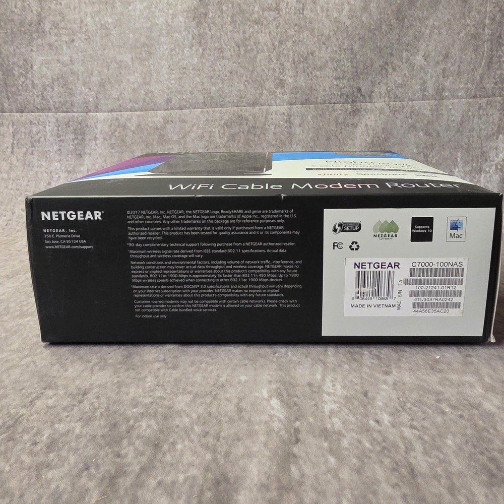 WiFi Cable Modem Router Netgear Nighthawk AC1900 C7000v2 - Picture 12 of 14